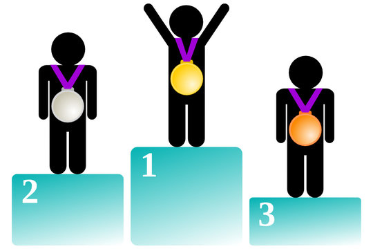 Siegerehrung mit Medaille