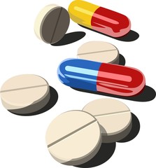 A lot of medicines isolated on white