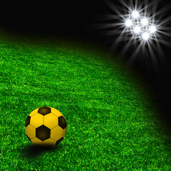 Fototapeta premium The grass from soccer field. Texture of green grass with ball