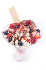 Ice Cream with fresh fruits