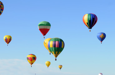 Hot air balloons in flight