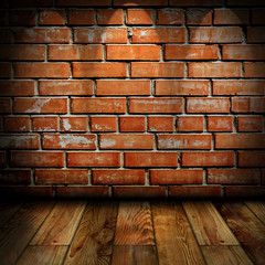 old room with brick wall
