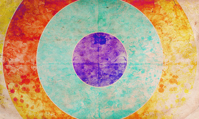 grunge illustraction of colorful target