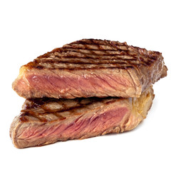 Grilled Steak Isolated on White