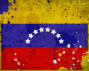 Grunge Venezuela flag with stains