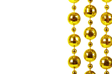 Background made of a brilliant celebratory beads of golden color