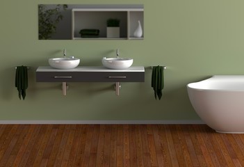 Naklejka na ściany i meble Zielona łazienka