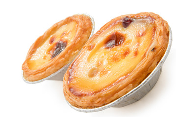 portuguese egg tart with clipping path