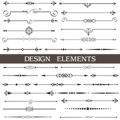 Set of calligraphic design elements and page decor