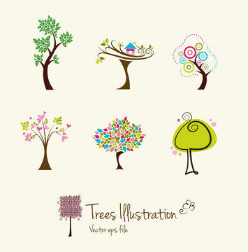 Tree art illustrations