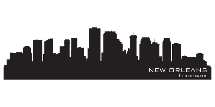 New Orleans, Louisiana Skyline. Detailed Vector Silhouette