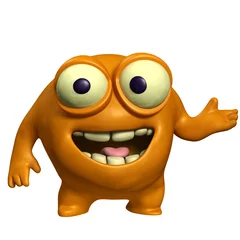 Photo sur Plexiglas Doux monstres orange cute monster