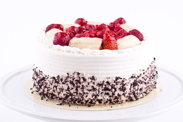 fruit cake with cream