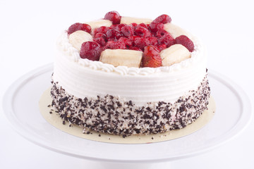 fruit cake with cream