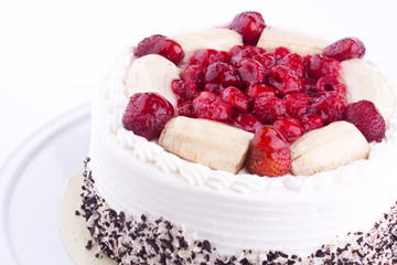 fruit cake with cream