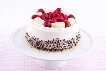 fruit cake with cream
