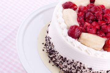 fruit cake with cream