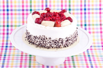 fruit cake with cream