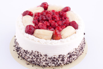 fruit cake with cream