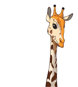 Illustration of a giraffe with a slender, long neck.
