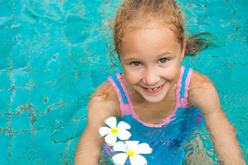 little girl in the pool