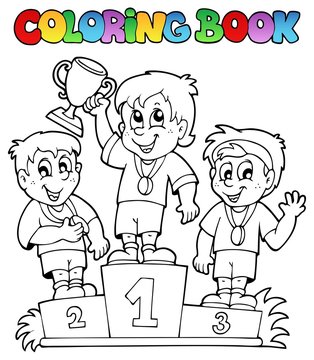 Coloring book winners podium