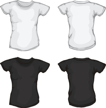 black and white female shirts template