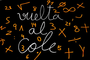 vuelta al cole, back to school written in spanish