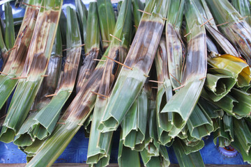 Khanom jak - Thai sweetmeat made from flour, coconut and sugar © netsuthep