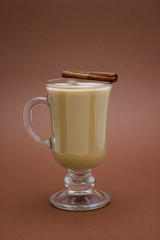 glass of coffe with cinnamon