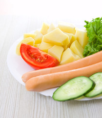 sausage with vegetables