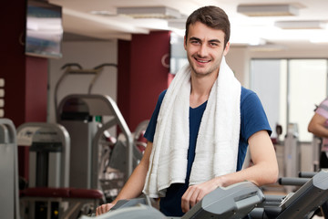 young man training in the gym