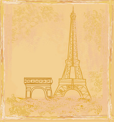 carte Eiffel rétro vintage