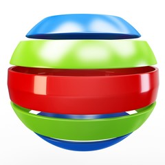 3d RGB abstract sphere