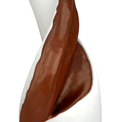 close-up view of chocolate milk ice cream swirl