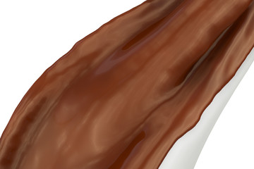 close-up view of chocolate milk ice cream flowing