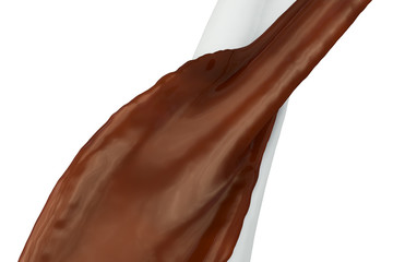 chocolate and milk cross flowing