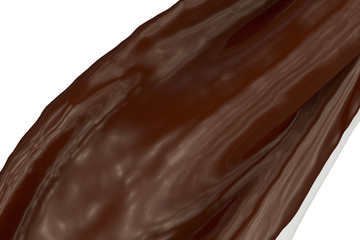 close-up view of coffee and milk ice cream flowing