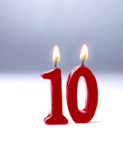 Birthday-anniversary candle Nr. 10
