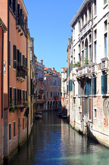 Fototapeta na wymiar narrow canal in Venice