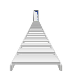 High resolution conceptual 3d stair, opened door