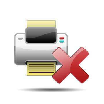 Icono impresora 3D con simbolo error