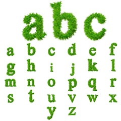 High resolution conceptual grass fonts set