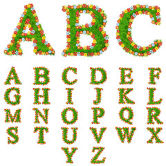 High resolution conceptual group grass fonts with flower