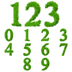 High resolution conceptual grass fonts set