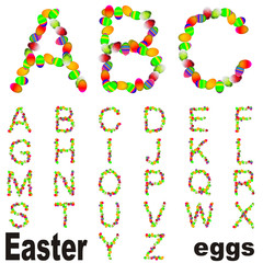 High resolution conceptual fonts set of Easter eggs isolated