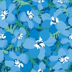 Fototapeta na wymiar seamless pattern with blue flowers delphinium