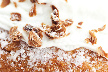muffin with whipped cream and chocolate