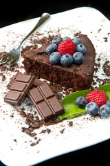 chocolate cake with fresh berry