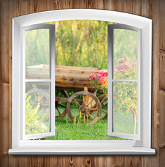Fenster mit Gartenblick